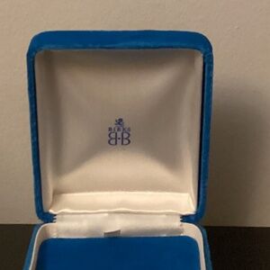 BIRKS Canada Blue Velvet Gift Storage Box 3 x 4 in 60s Necklace Jewelry Vintage